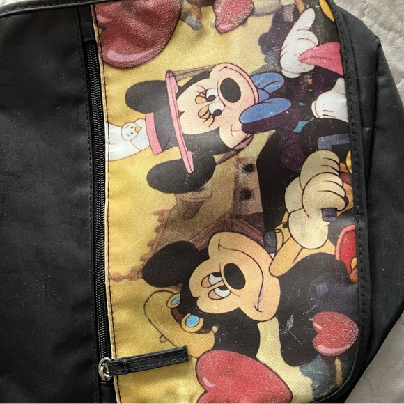 DISNEY 2012 Mickey Minnie messenger style bag w/glittery hearts and long strap. - Picture 2 of 6